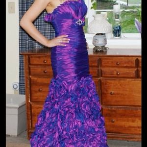 Size 6 purple Tony Bowel mermaid prom dress