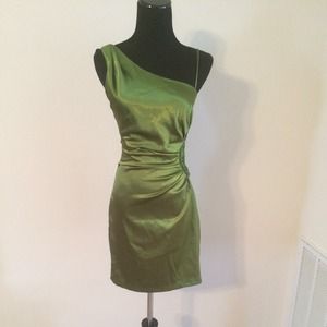Olive green cocktail dress, size 1