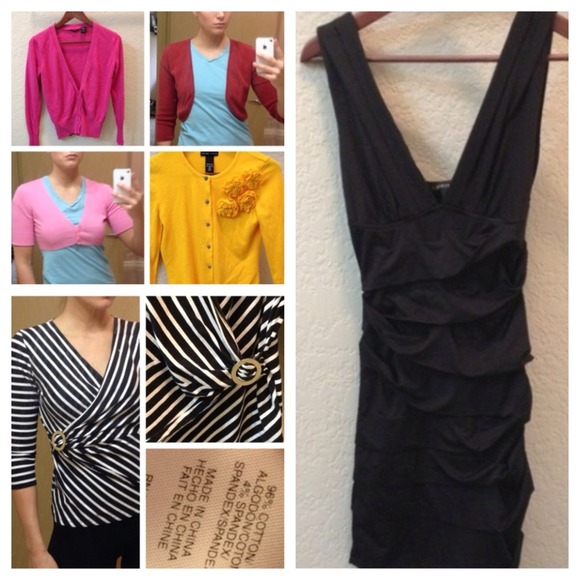 Hold Bundle 4 Cardigans, Black Dress, Nautical Top