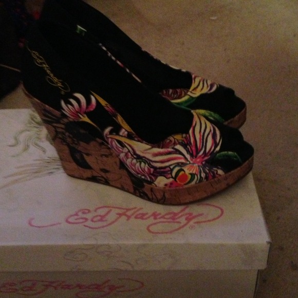 Reduced Ed Hardy Casablanca Wedge Heel