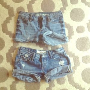 Distressed jean short short set
