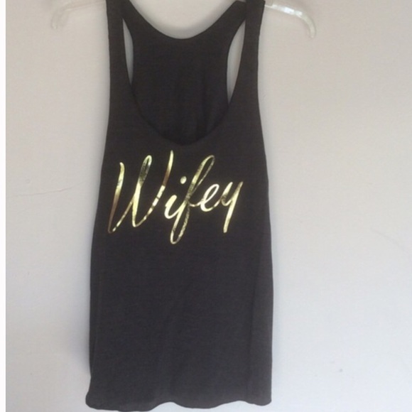 Too Pretty Tops - Wifey Gold Foil Tank