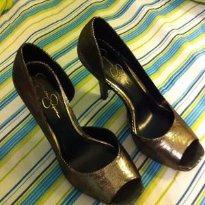 Jessica Simpson snakeskin heels