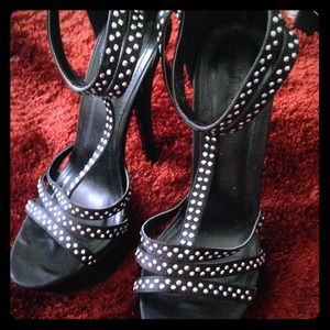 Black studded heels