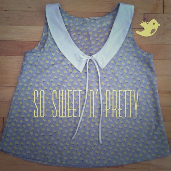 Anthropologie Tea n' Rose Patterned Collared Top