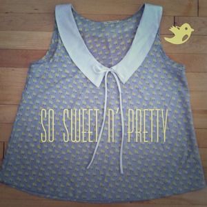 Anthropologie Tea n' Rose Patterned Collared Top