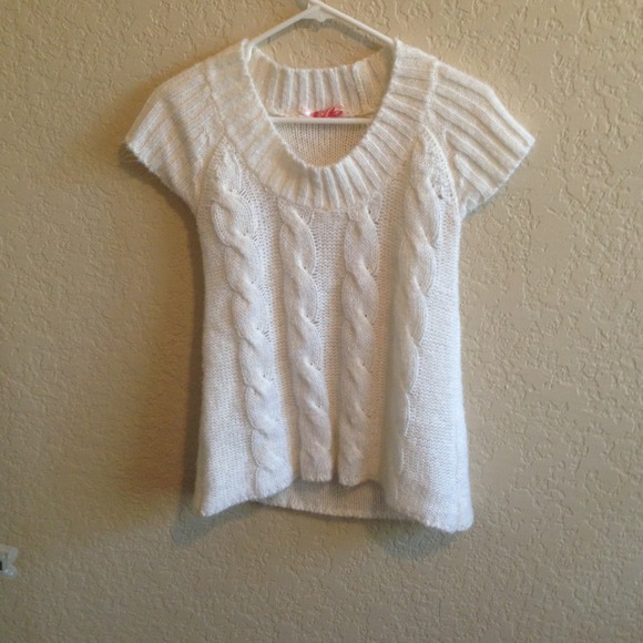 Cream short sleeved sweater top - Picture 1 of 2