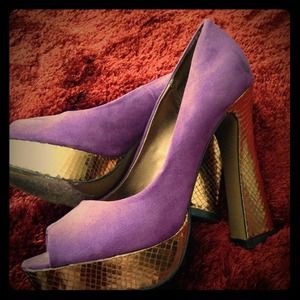 Purple and Gold Sexy heels
