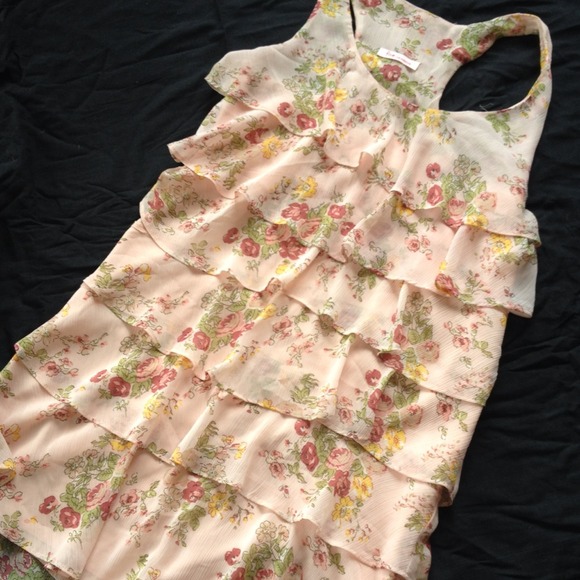 Flowered ruffle dress (or long top)