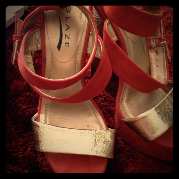 Orange & gold sexy heels