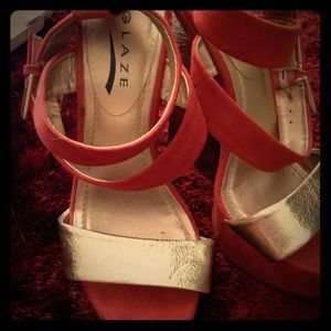 Orange & gold sexy heels