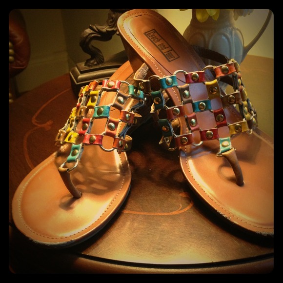 2" wedge multi-color sandal