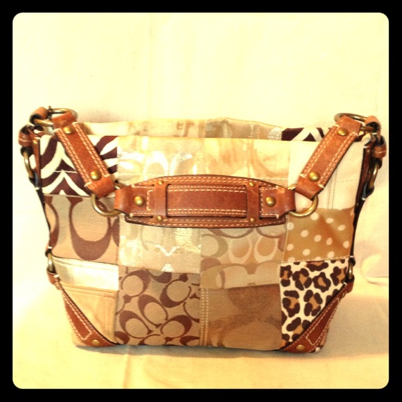 Coach Leather & Gold Patchwork Authentic Bag
