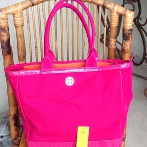 MINT TORY BURCH Cooper Small Tote MAGENTA