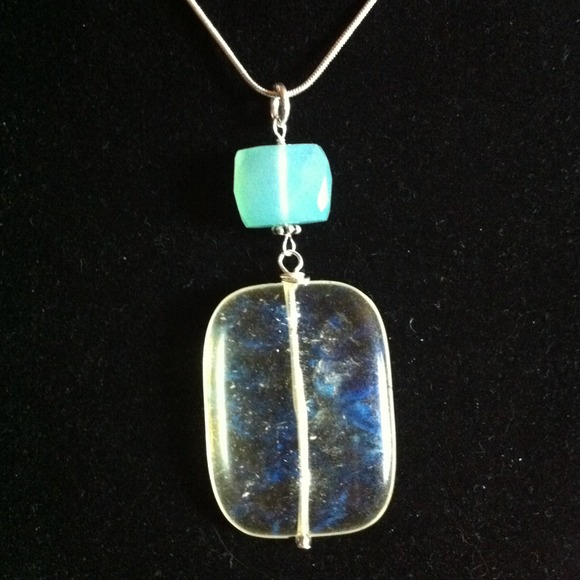 ❌RACQUEL❌Auth lemon opal quartz, chal & SS neck.