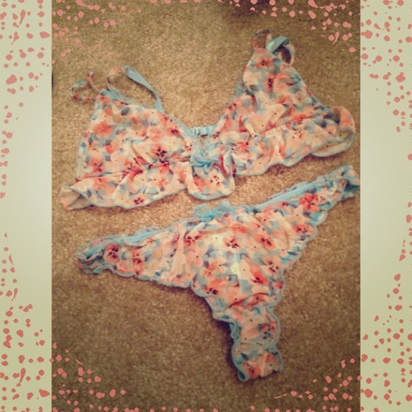 Floral bralette and thong set