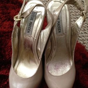 Beige Glossy Steve Madden Shoes
