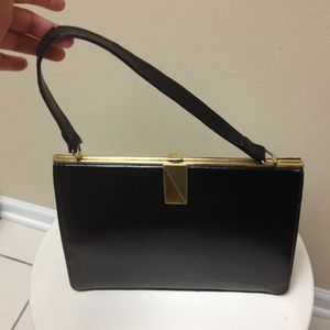 Vintage hard leather black purse(small) from Sears