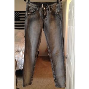 Grey studded skinny jeans