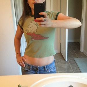 Super cute sweet pee midriff cotton tee