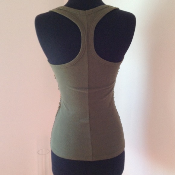 Top sequence khaki green Made in Italy REDUCED !! - Picture 2 of 3