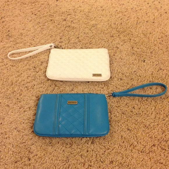 Blue and white Express wristlets