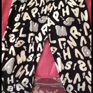 Black grey & White leggings