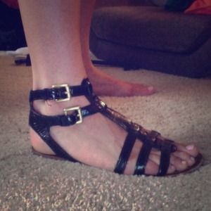 Coach Black Patent leather Gladiator Sandals