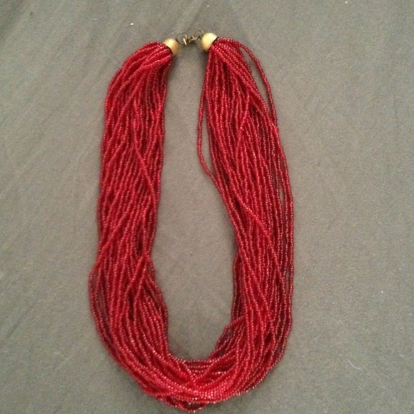 Red beaded necklace