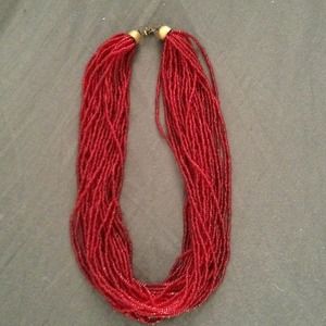 Red beaded necklace