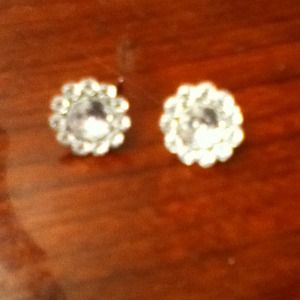 Silver flower earrings