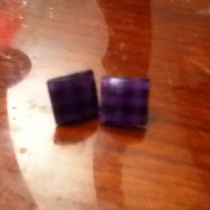 Purple square earrings