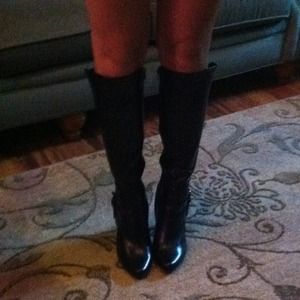 Knee high black boots
