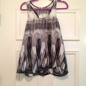 Shiny, flowy silk-like tank top.