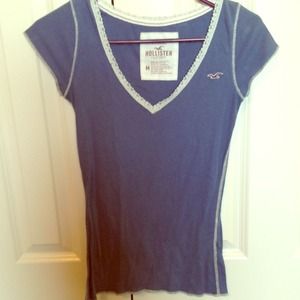 Blue Hollister V-neck Tee