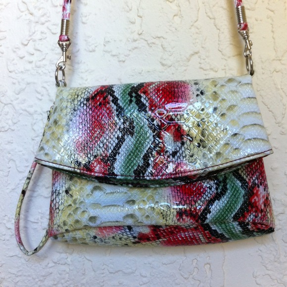 Faux snake print small purse