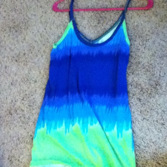 Faded green and purple tank