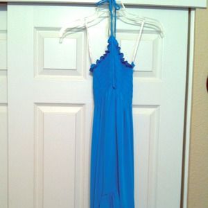 Long aqua summer dress