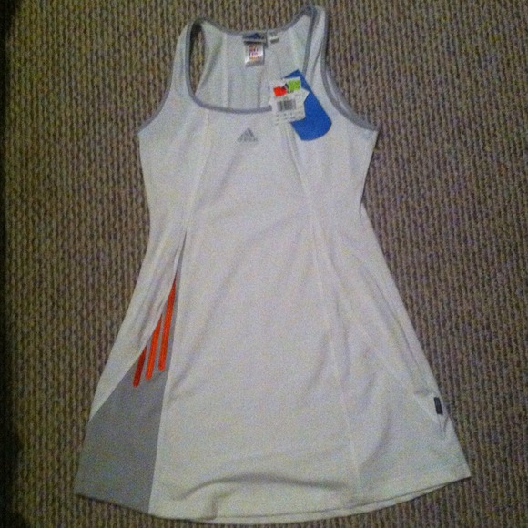 White, Grey and Orange Adidas Tennis Dress!