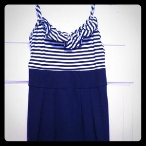 Navy blue and white strip dress