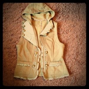 Olive green hooded vest
