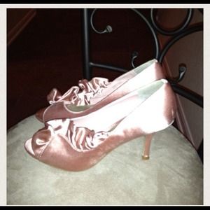 Pink satin shoes