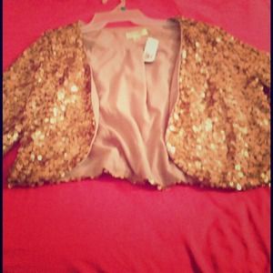 Forever 21 + Bronze Sequin 3/4 Blazer