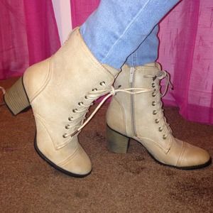 Nude combat boots!
