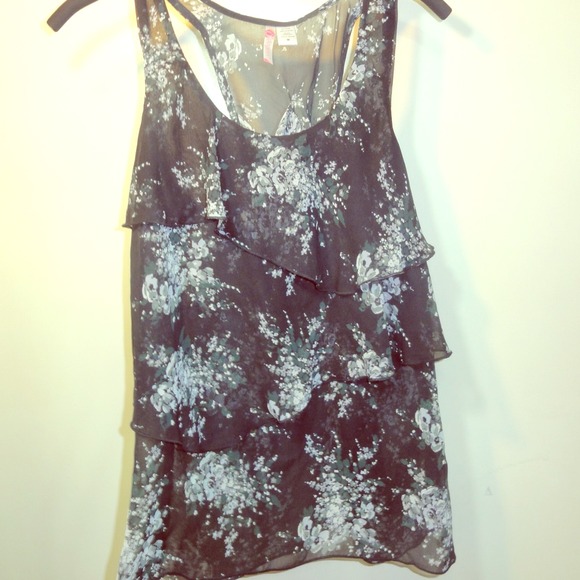 Macy's chiffon Floral Top