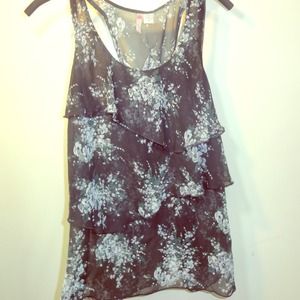 Macy's chiffon Floral Top