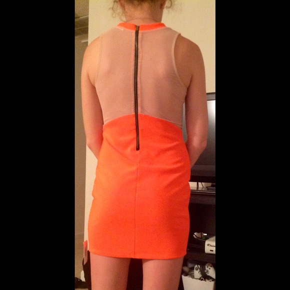 Neon Orange Party Dress - Picture 4 of 4