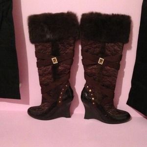 Baby phat brown boots.