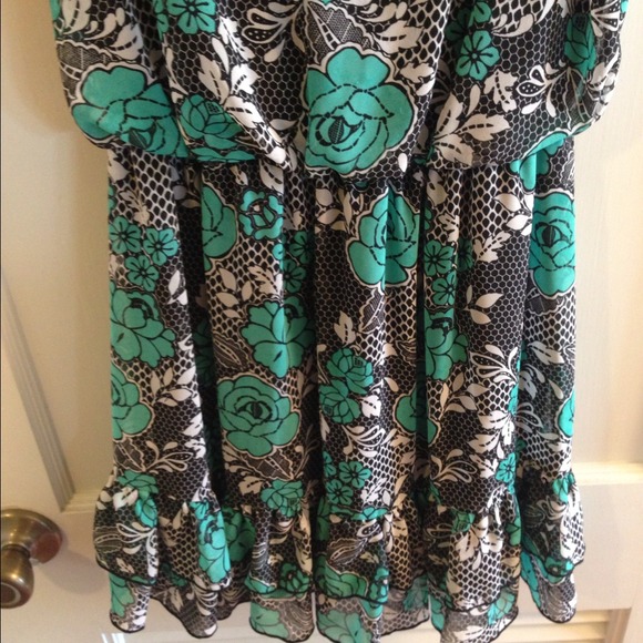 SOLD Vintage inspired Mint, black DRESS - Picture 3 of 4