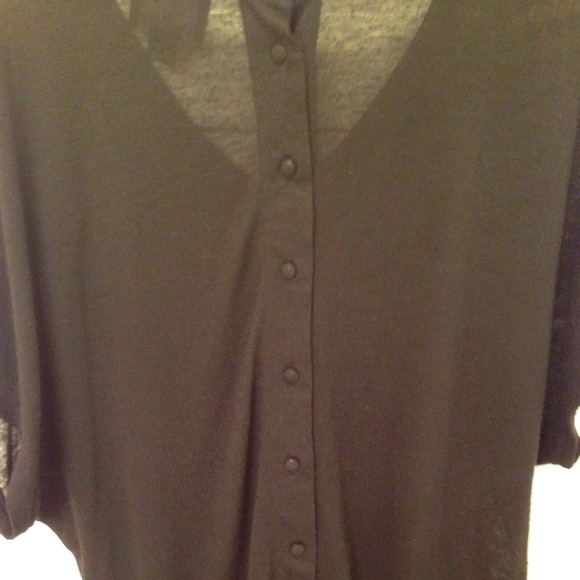 🚫SOLD Aryn K. black knit embellished top - Picture 2 of 4